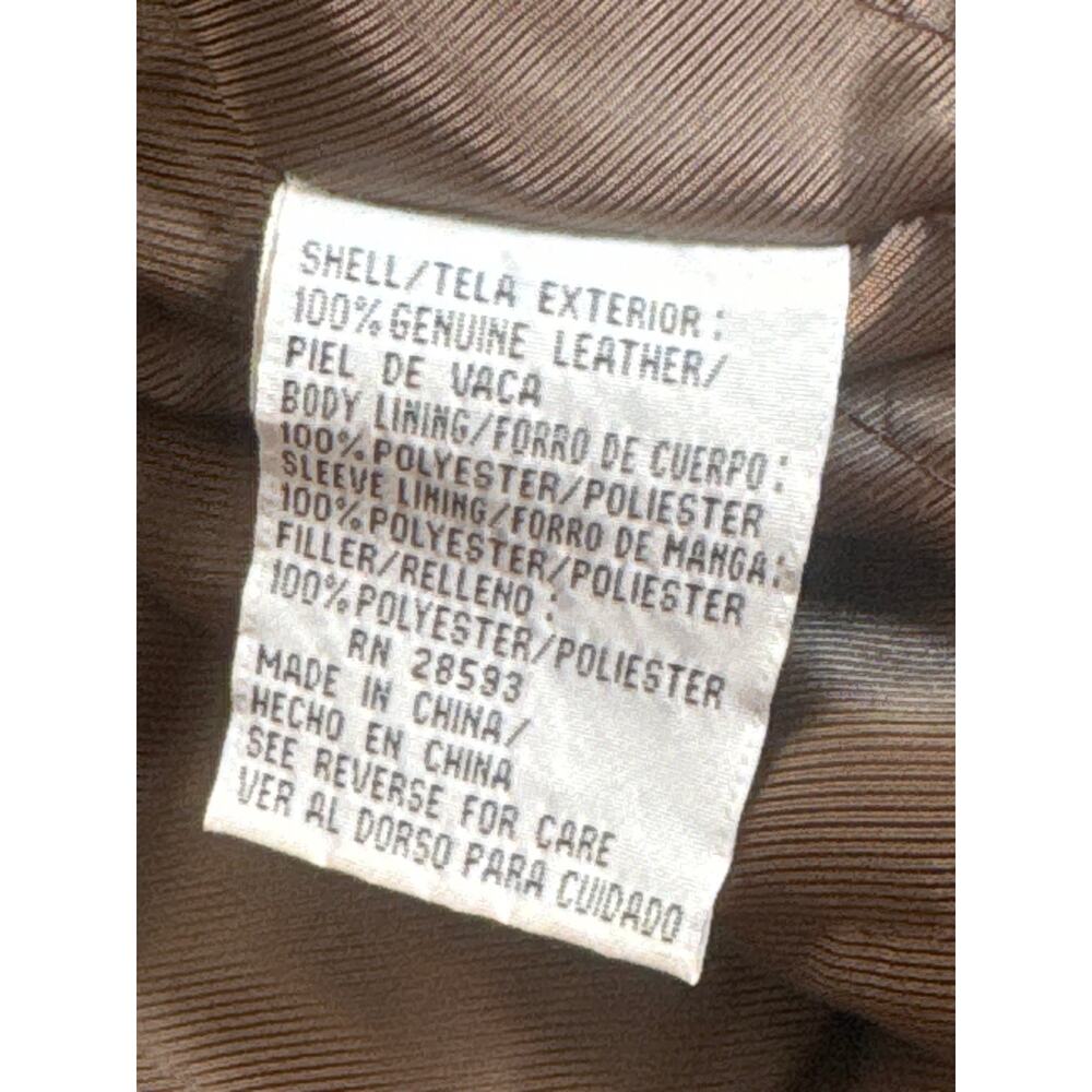 Members Only 100% Leather Bomber Jacket Brown Mens XL Full Zip Vintage VTG 90s - Picture 10 of 13